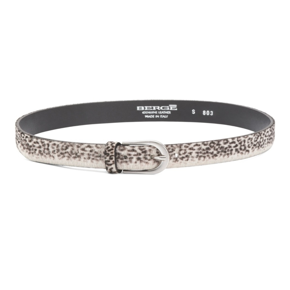 NWT Snow Leopard Fur Genuine Leather Belt